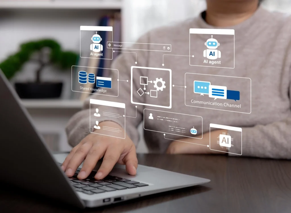 AI Agent Communication System with Shared Knowledge and Automation Workflow