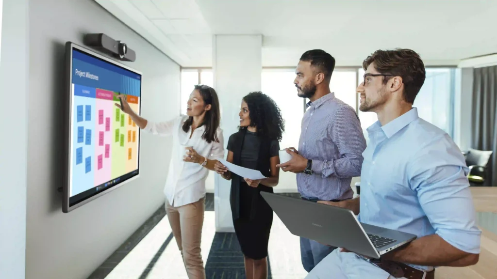 Digital project management board used for organizing tasks and team collaboration.