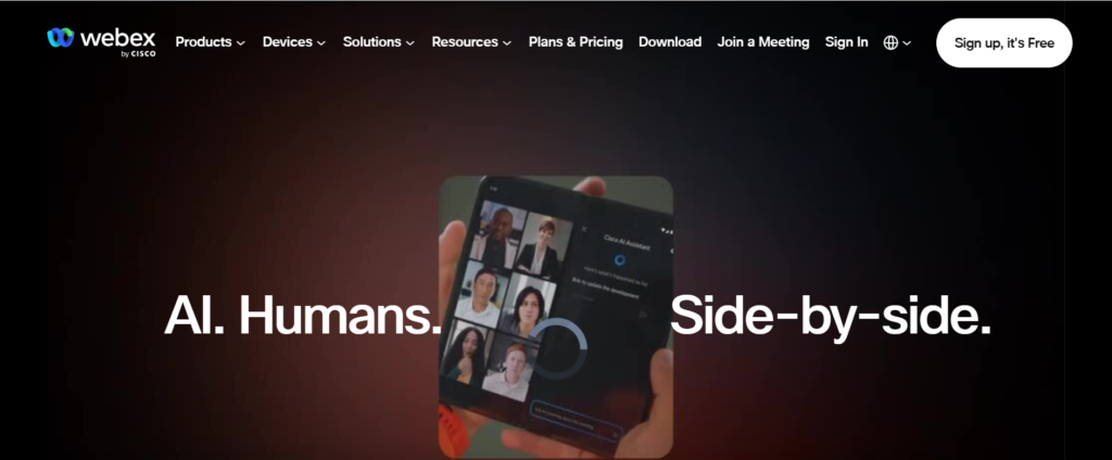 Home page of Webex