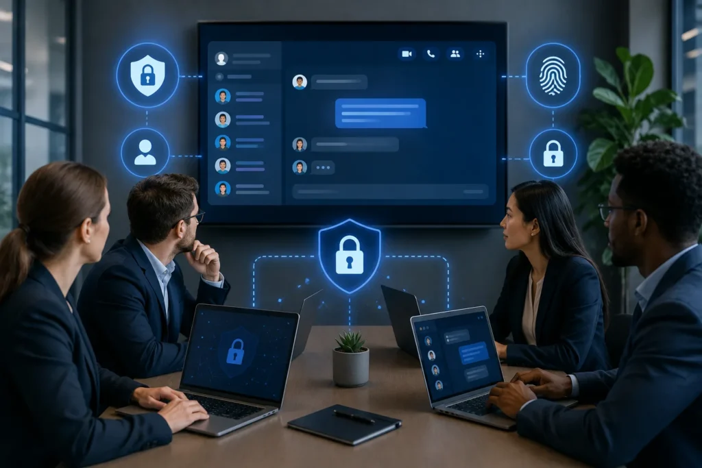 Secure team communication software with encryption and access controls